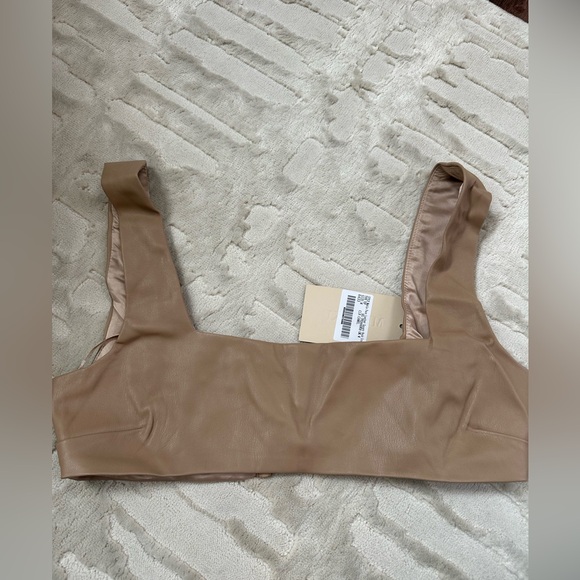 Faux leather top- MESHKI- NWT- size M - Picture 1 of 5